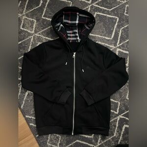 Black Plaid Zip Up Hoodie